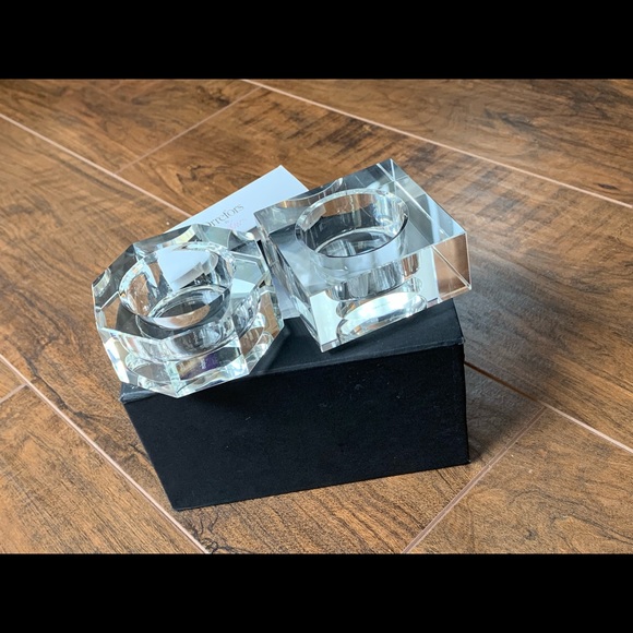 Orrefors Crystal Totem SerenityCandle Holder Pair - Picture 6 of 7